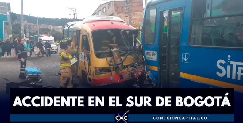 Accidente entre bus provisional y SITP zonal deja 14 heridos Accidente entre bus provisional y SITP zonal deja 14 heridos