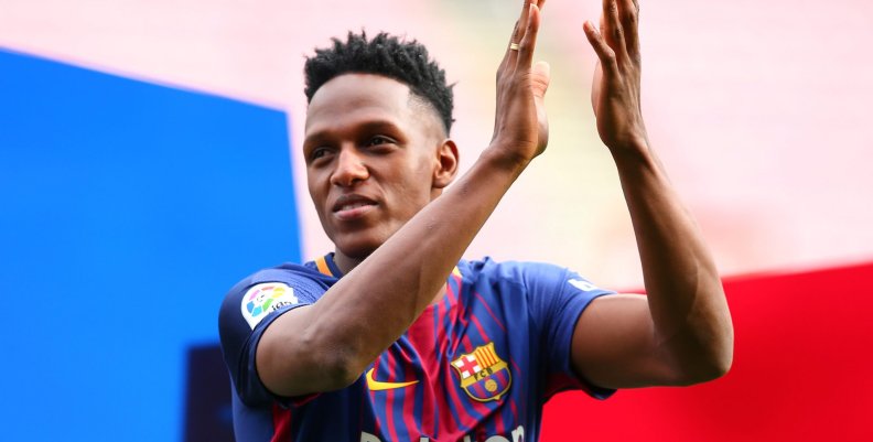 FC Barcelona present new signing Yerry Mina FC Barcelona present new signing Yerry Mina