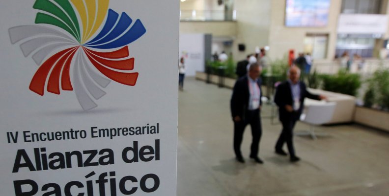 Men attend the XII Cumbre Alianza del Pacifico (Pacific Alliance) political summit in Cali Men attend the XII Cumbre Alianza del Pacifico (Pacific Alliance) political summit in Cali