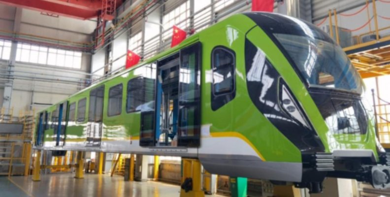 Metro de Bogotá Vagón de metro de color verde