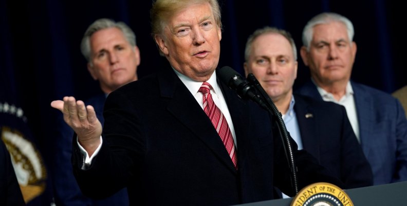 President Donald Trump speaks to the media after the Congressional Republican Leadership retreat President Donald Trump speaks to the media after the Congressional Republican Leadership retreat