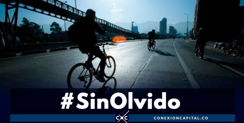 Movilización en bici para conmemorar a las víctimas del conflicto en Bogotá