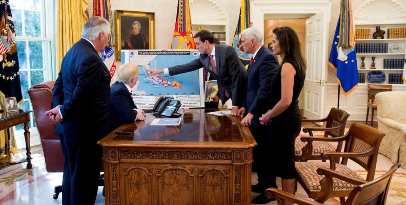 U.S. President Trump participates in an Oval Office briefing tracking the approach of Hurricane Irma toward the coast of Florida U.S. President Trump participates in an Oval Office briefing tracking the approach of Hurricane Irma toward the coast of Florida