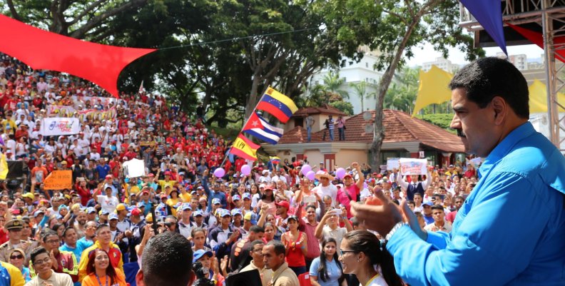 Venezuela's President Nicolas Maduro attends a meeting with supporters at Miraflores Palace in Caracas Venezuela's President Nicolas Maduro attends a meeting with supporters at Miraflores Palace in Caracas