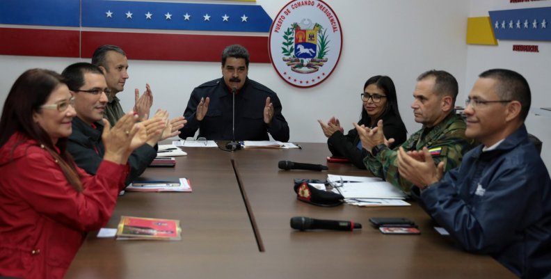 Venezuela's President Nicolas Maduro speaks during a meeting with government members at the Miraflores Palace in Caracas Venezuela's President Nicolas Maduro speaks during a meeting with government members at the Miraflores Palace in Caracas