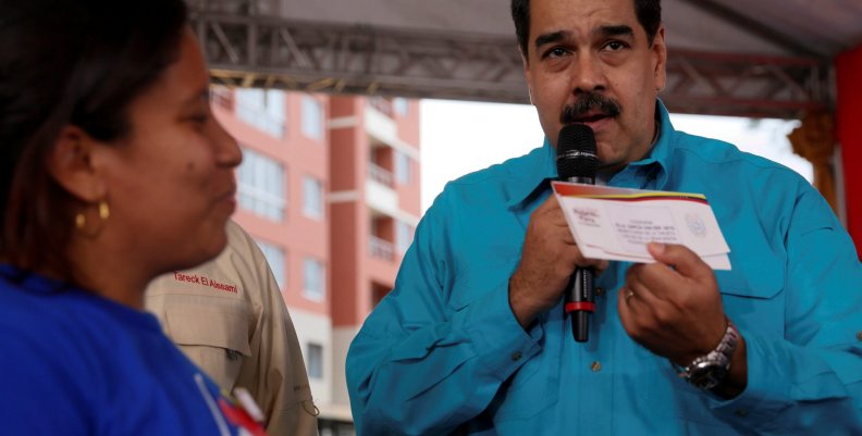 Venezuela's President Nicolas Maduro speaks during an event to hand over residences built under the government's housing programme, in Caracas, Venezuela Venezuela's President Nicolas Maduro speaks during an event to hand over residences built under the government's housing programme, in Caracas, Venezuela