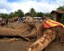 Logs swept by flashfloods lie in a village in Salvador, Lanao del Norte