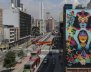 Graffiti en una fachada de un edificio de Bogotá