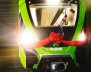 Parte frontal de un vagón verde que representaría el Metro de Bogotá