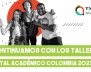 Una mujer y dos hombres jóvenes abrazados y título sobre TAL Académico. Foto: pieza gráfica Red TAL