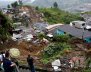 View of a neighborhood destroyed after mudslides, caused by heavy rains leading several rivers to overflow, pushing sediment and rocks into buildings and roads, in Manizales