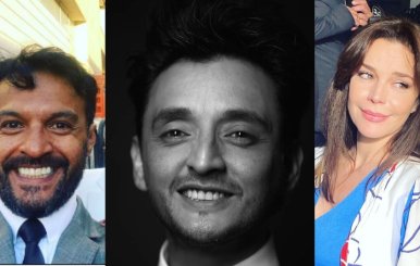Montaje con tres actores colombianos: Julián Román, Juan Pablo Barragán y Flora Martínez