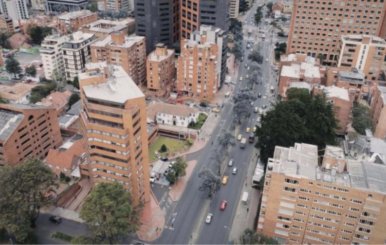 Foto panorámica de la Carrera Séptima de Bogotá 