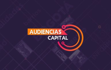 Letrero púrpura que dice: Audiencias Capital
