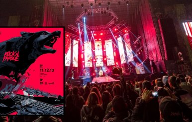 Imagen de archivo de Rock al Parque 2022 junto con el afiche oficial de la edición 2023