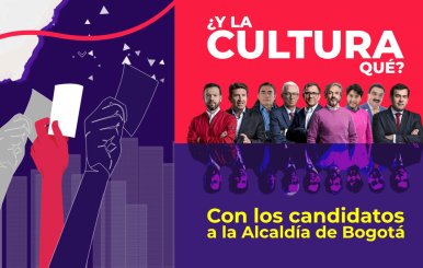 Banner con los nueve candidatos a la Alcaldía de Bogotá en las elecciones 2023