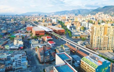 Imagen de render de la Avenida Caracas con las construcciones del Metro de Bogotá