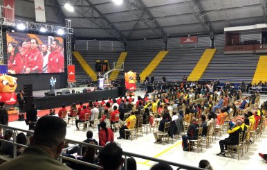 El Equipo Bogotá durante el evento de despedida rumbo a los Juegos Olímpicos y Paralímpicos 2024