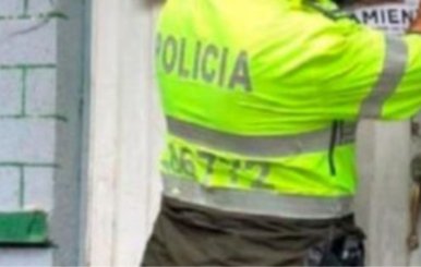 Imagen de referencia de la parte posterior de la chaqueta verde de un patrullero de la Policía de Bogotá