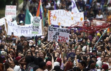 Mujeres en una marcha feminista