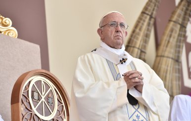 Pope Francis leads a mass at the Huanchaco beach in Trujillo