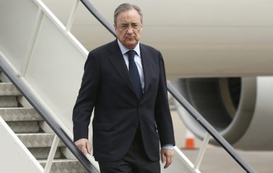Real Madrid president Florentino Perez arrives at Cardiff Ariport prior to the UEFA Champions League Final between Real Madrid and Juventus