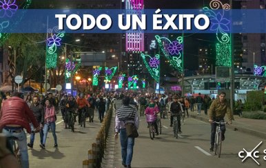 Más de tres millones de personas disfrutaron de la Ciclovía Nocturna Navideña